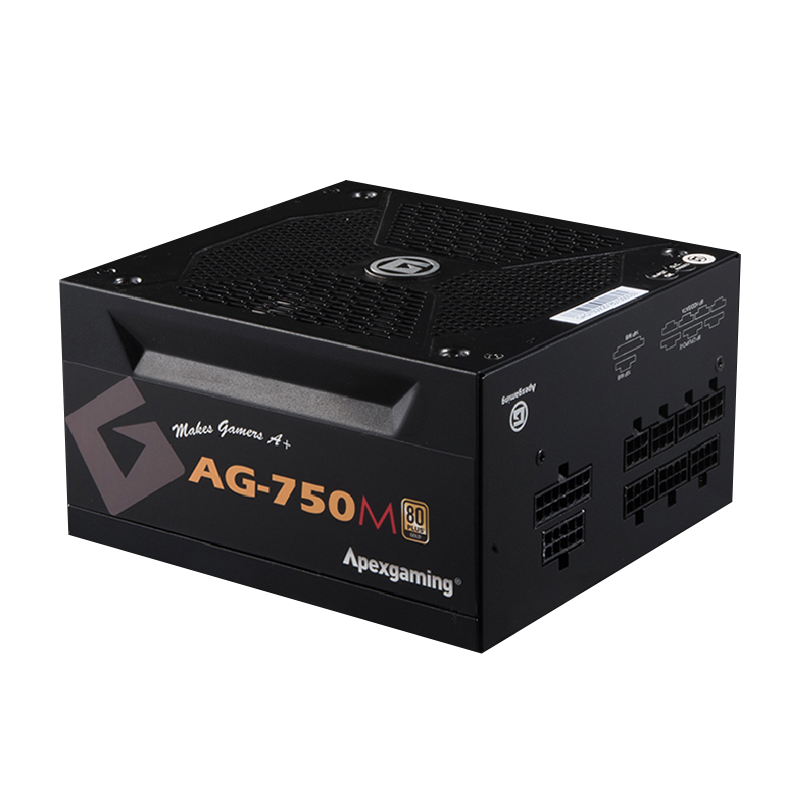 美商艾湃电竞（Apexgaming）AG-750M 额定750W 台式机电源（80PLUS金牌/全模组/日系电容/十年质保）